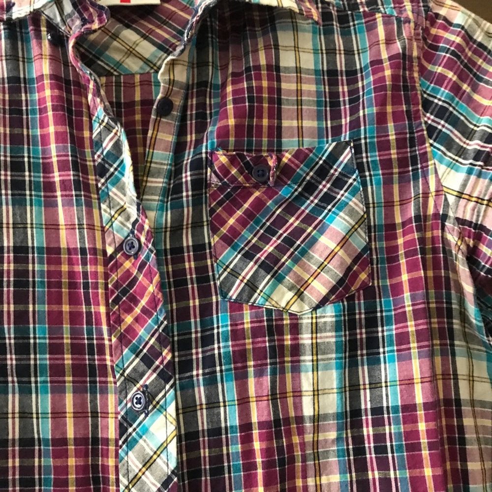 Purple plaid button down - Picture 3 of 3